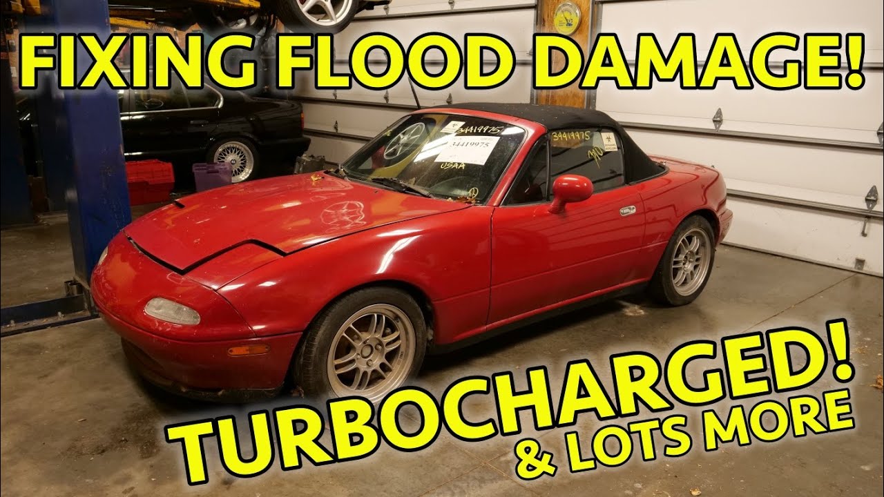 Saving A Highly Modified Miata With Flood Damage, For Profit? Step 1: Remove Water