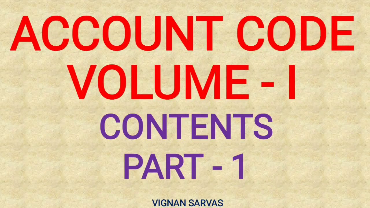 Account Code Volume - I/ Part - 1 / Departmental Tests / DARLANKA SIVARAMU