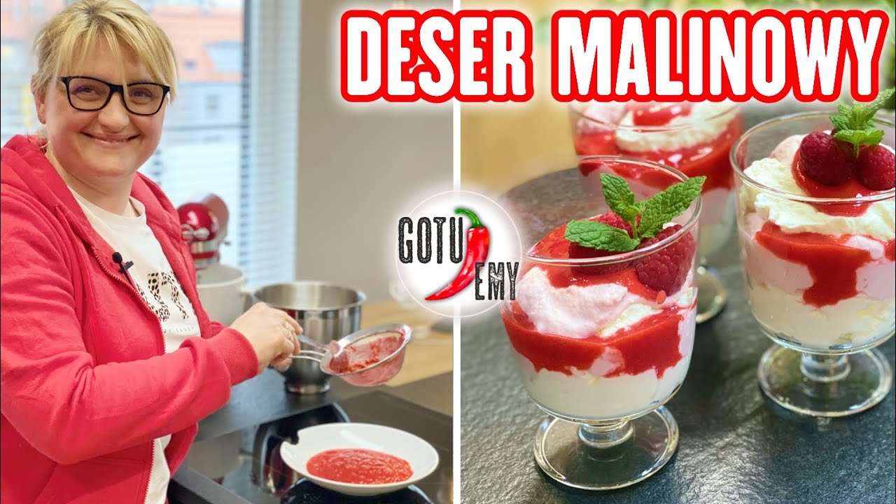 DESER MALINOWY W PUCHARKACH 😃 SZYBKI I SMACZNY 👍 GOTUJEMY