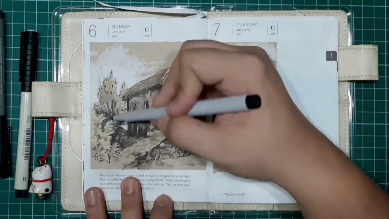 Art Journal Sketching using Faber-Castell Pitt Artist Pens!