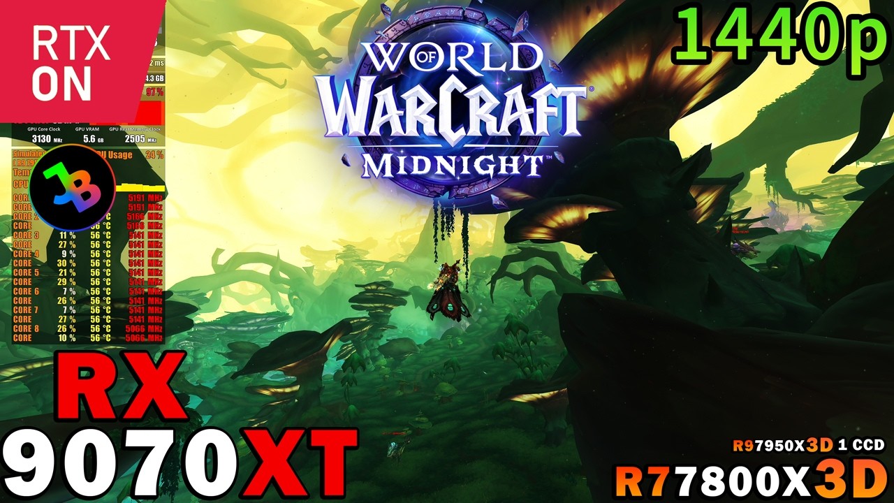 World Of Warcraft Midnight Beta 1440p | RX 9070 XT | Sim. R7 7800X3D | Ray Tracing | Max Settings