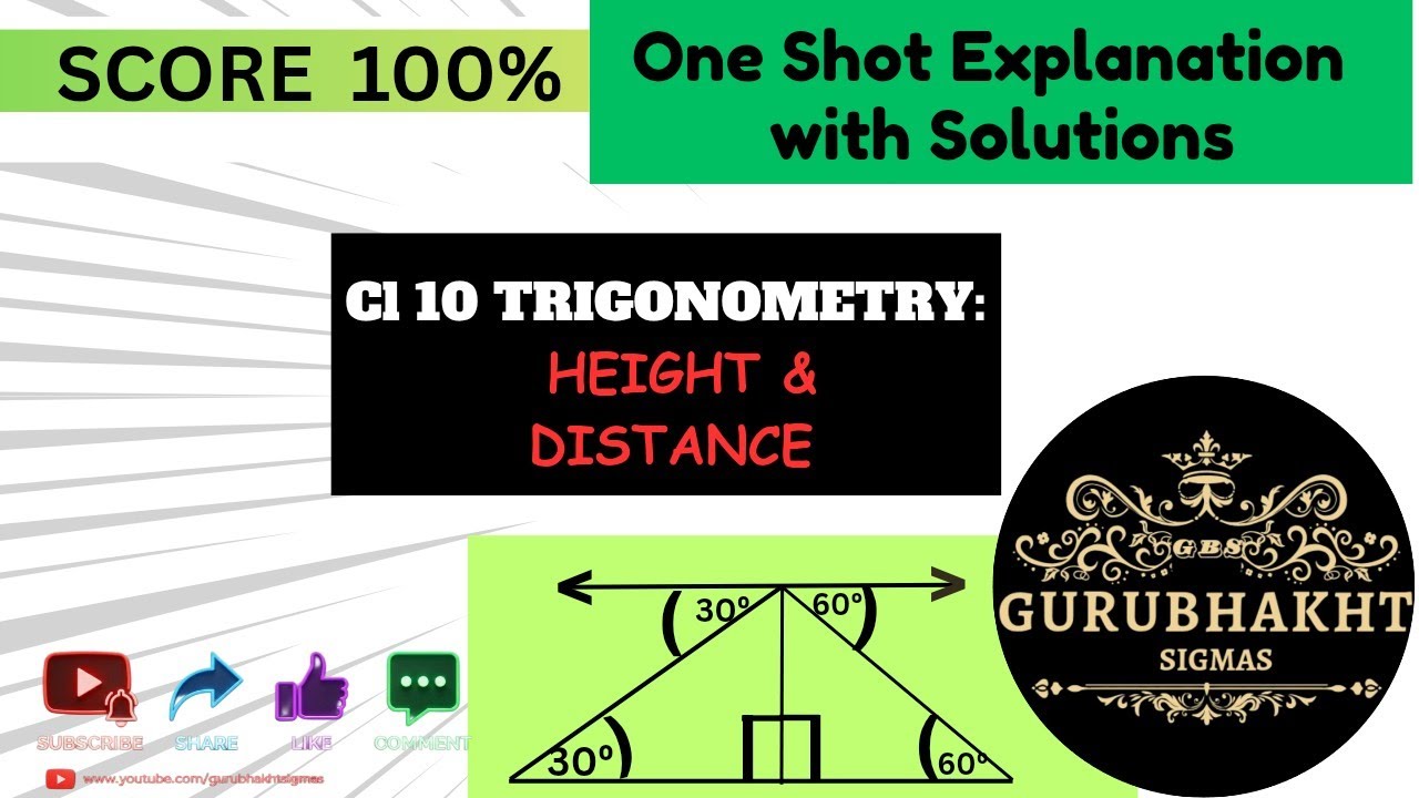 Cl 10 MATHS ICSE BOARD EXAM 2026 IMPORTANT TRIGONOMETRY- HEIGHT & DISTANCE |FULL SOLUTIONS EXPLAINED