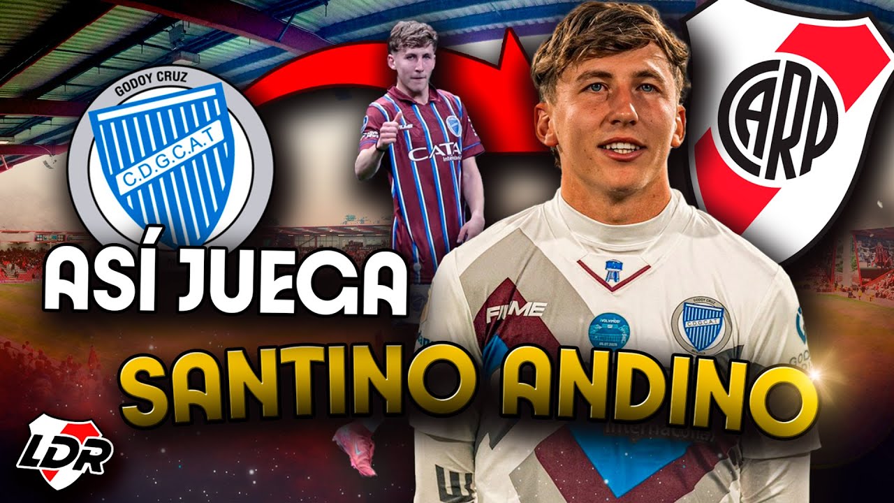 ASÍ JUEGA SANTINO ANDINO 🔎⚽EL CRACK de Godoy Crúz que busca River 🪄 ✨  #riverplate