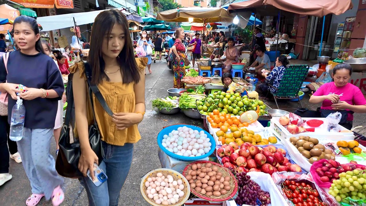 Cambodian STREET FOOD Tour 2025 - Hidden Walking Tour at Orussey Food Market in Phnom Penh City