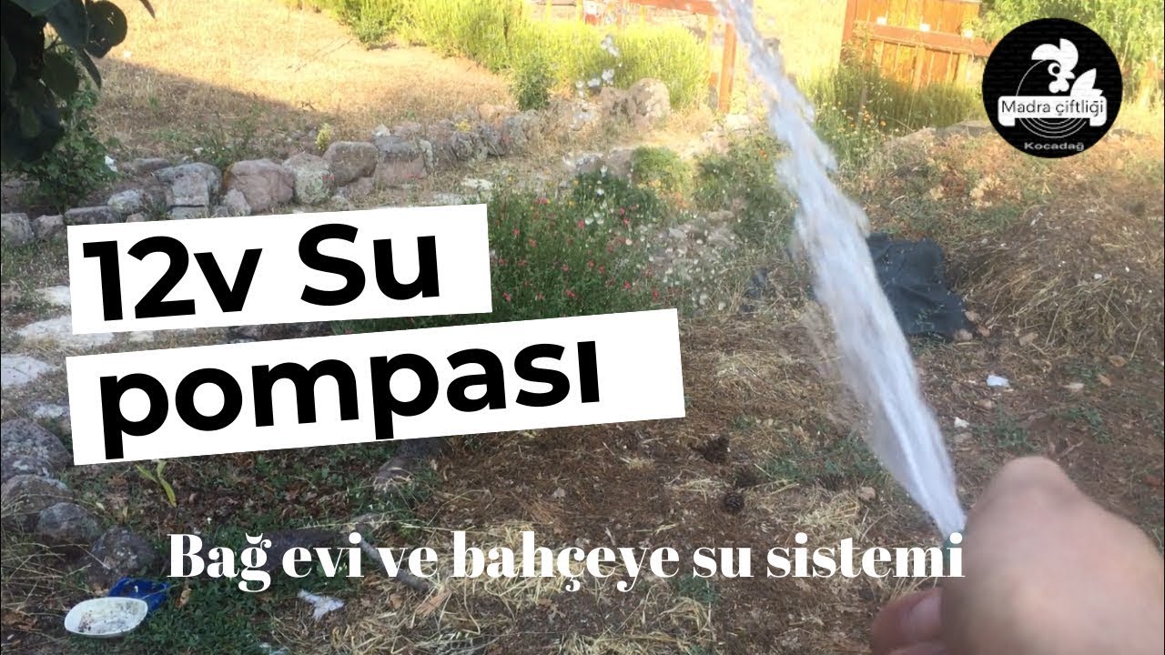 12 volt hidrofor su pompası ile bahçe sulama. Garden irrigation with 12 volt booster water pump.