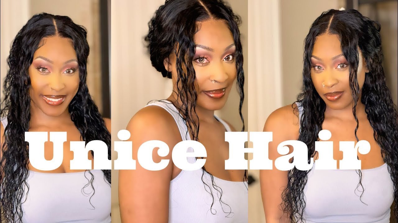 The Texture Changed... New! Natural Water Curly Glueless Wig Install for Beginners ft. Unice Hair