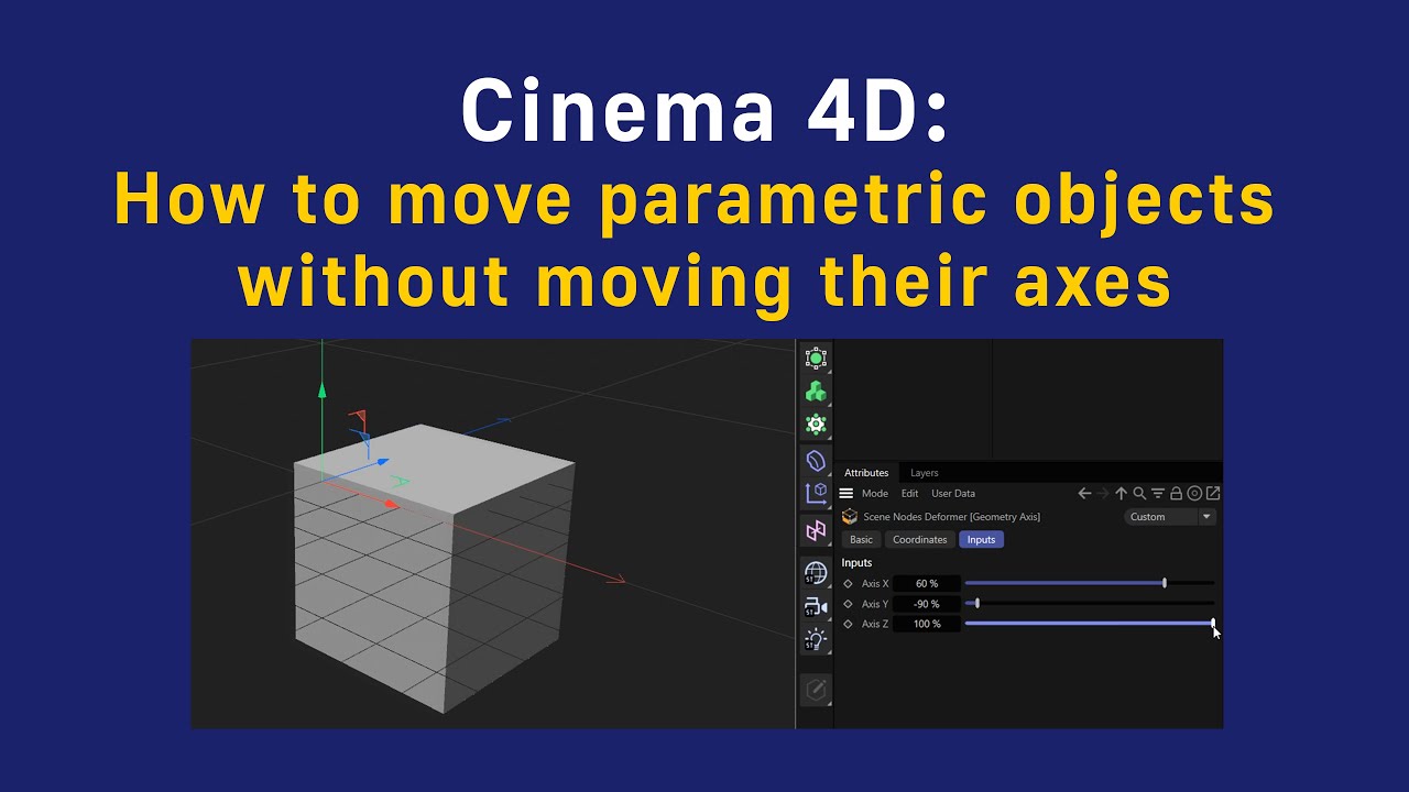 Cinema 4D: How to move parametric objects without moving their axes