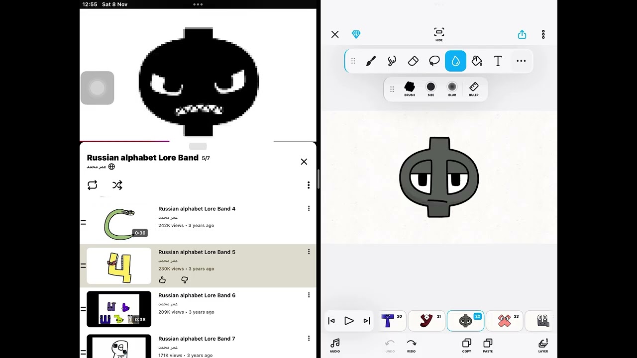 Russian Alphabet Lore Band in FlipaClip (NJsaurus style)
