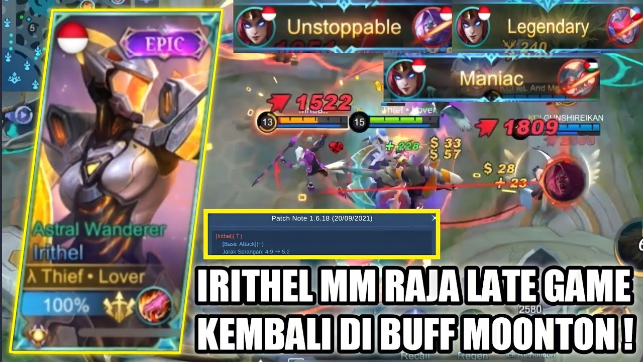 TUTORIAL IRITHEL NEW SEASON 22 BY THE NEXT LEVEL MARKSMAN (LOVER) - MOBILE LEGENDS