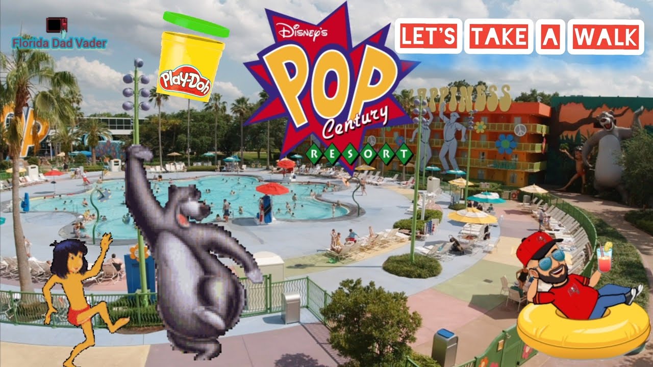 Disney Worlds Pop Century Resort | 60'S area walk through | Walk through | POV In 4K
