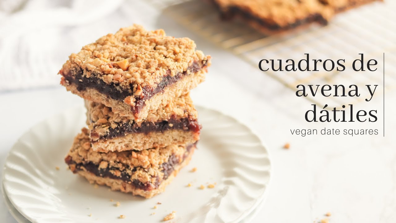 Cuadros de Avena y Dátiles (Veganos y Fáciles!)