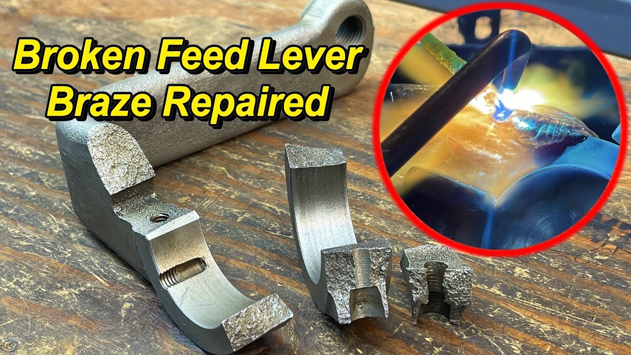 Broken Lathe Feed Change Lever Braze Repaired