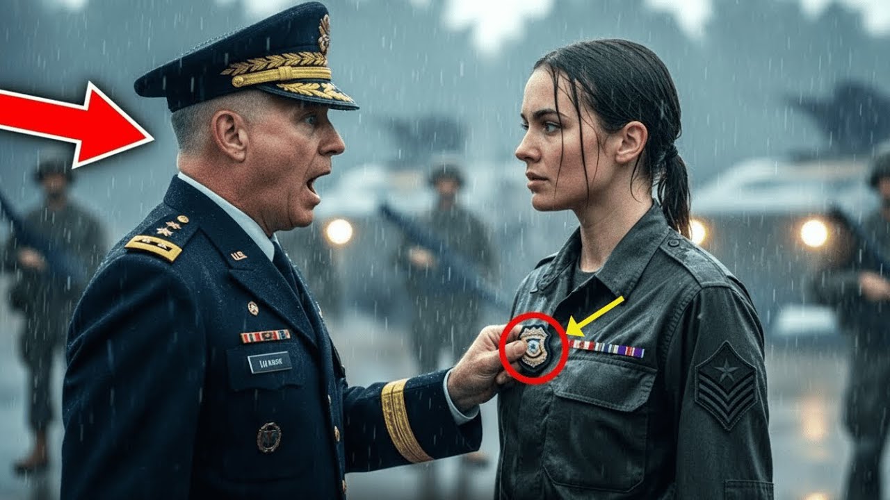 Sie Stand Still Im Regen, Bis Der General Ihren Sniper-Badge Erblickte