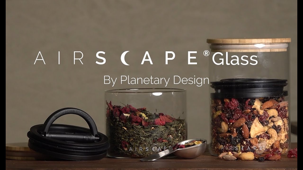 Airscape&reg; Glass & Bamboo Kitchen Canister