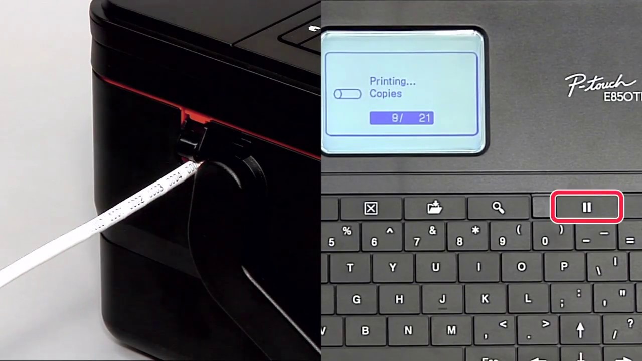 Product - P-touch - PT-E850TKW - Interrupt Printing