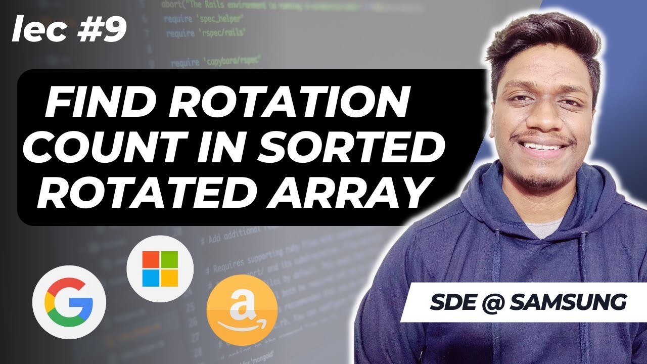 Find the number of times a Sorted array is Rotated | Binary Search | Flipkart 🔥 | Amazon