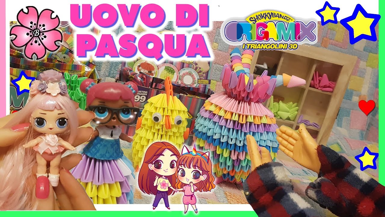 ROMPIAMO UN UOVO DI PASQUA da 600 ORIGAMIX usando le MANI PICCOLE! SORPRESA LOL!!! by Lara e Babou!
