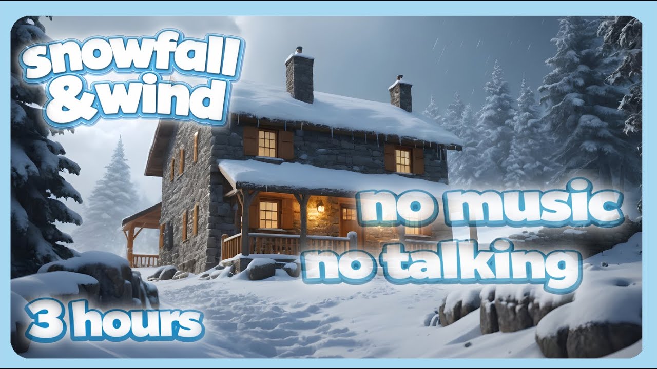 ❄️ 3 Hours Blizzard Sounds for Sleep, Snowfall, Wind, Insomnia (no music)