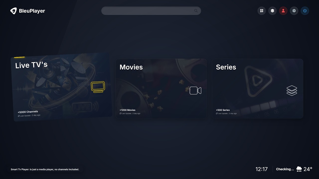 BleuPlayer Pro IPTV Player | 4K Xtream & M3U on Smart TV