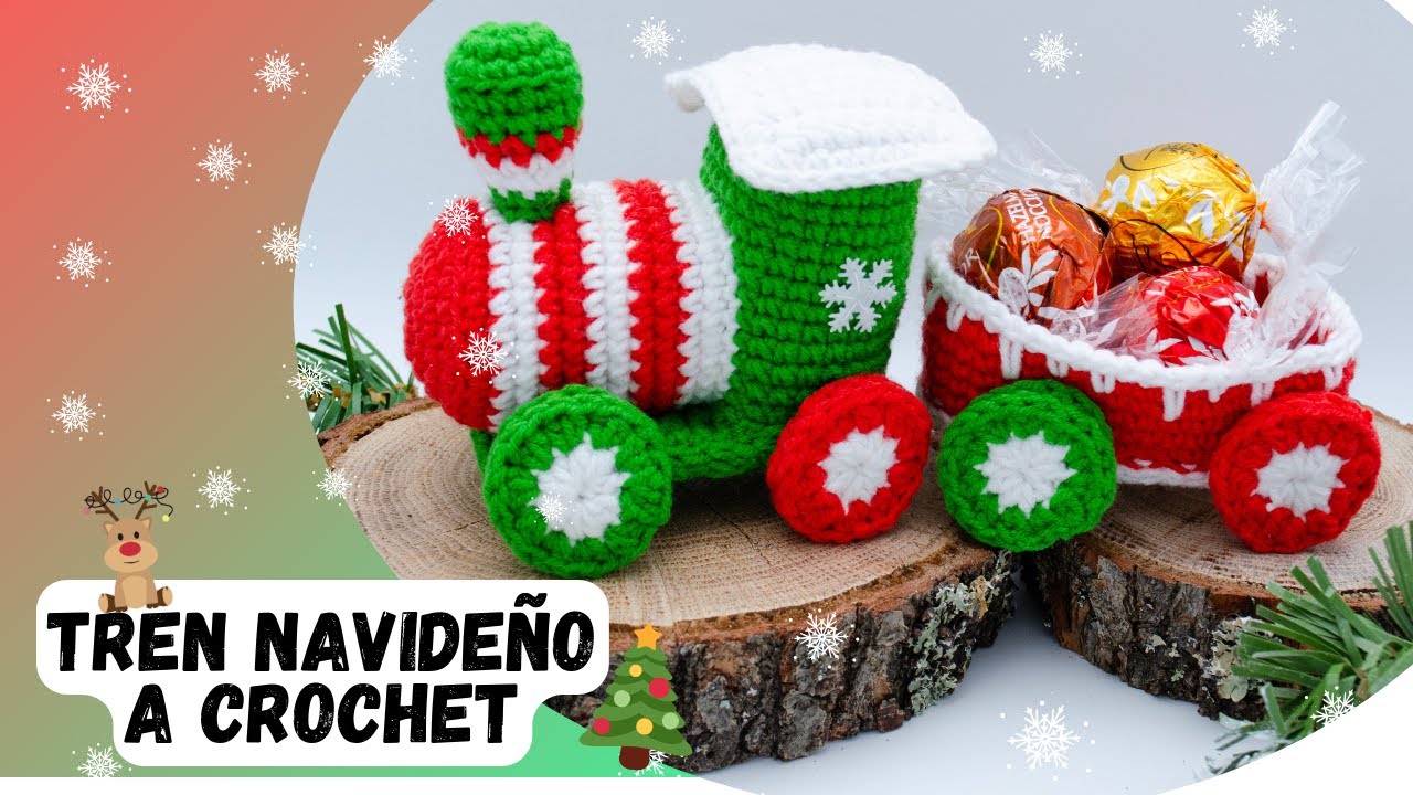 🇪🇸Cómo Tejer  Amigurumi Tren Navideño a Crochet Tutorial Paso a Paso