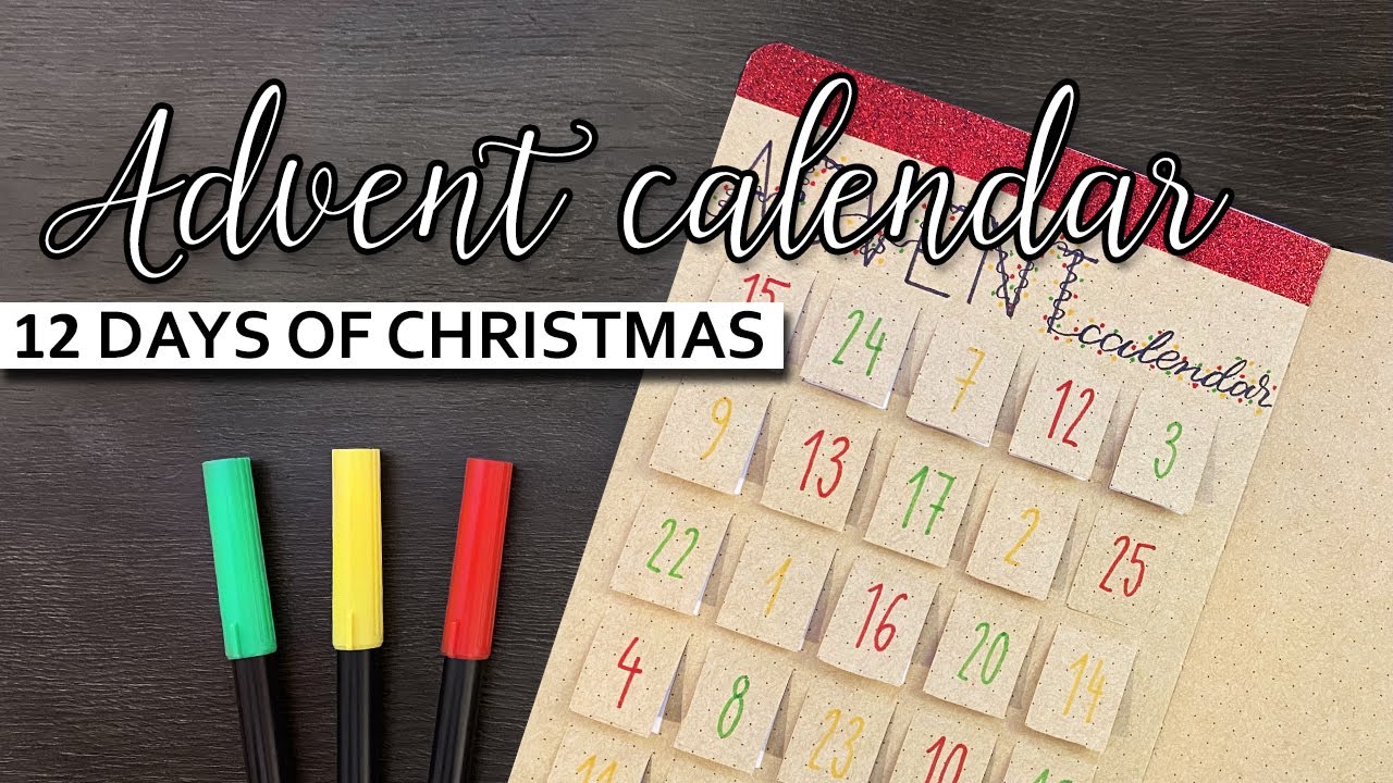 Bullet Journal Advent Calendar 💜 Christmas bullet journal ideas