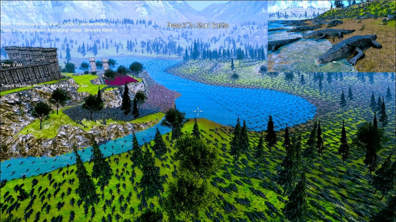 25000 Crocodiles Siege the Medieval Castle - Ultimate Epic Battle Simulator UEBS