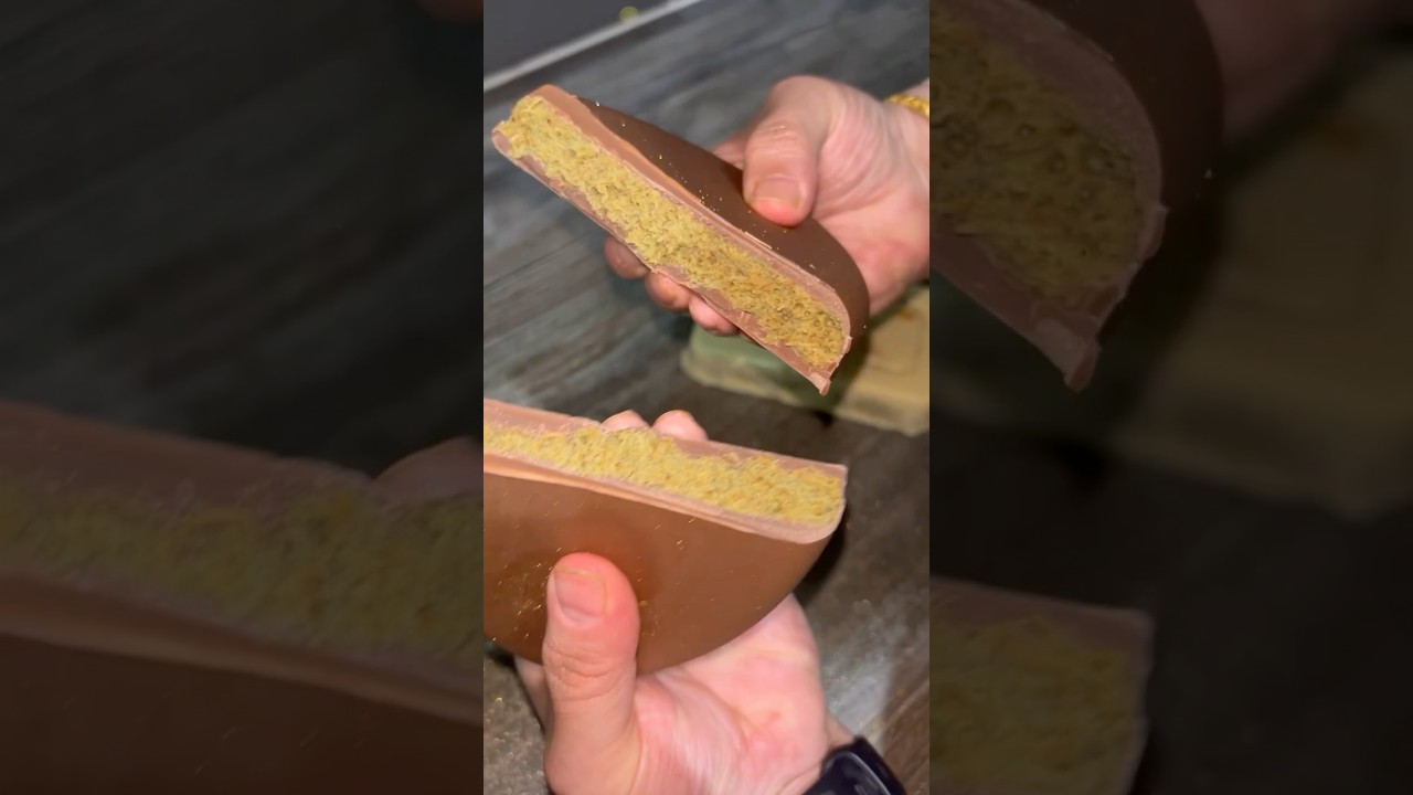 Viral Pistachio Kunafa Chocolate 😍 #dubaichocolate #pistachio #kunafa #viralvideo #trending