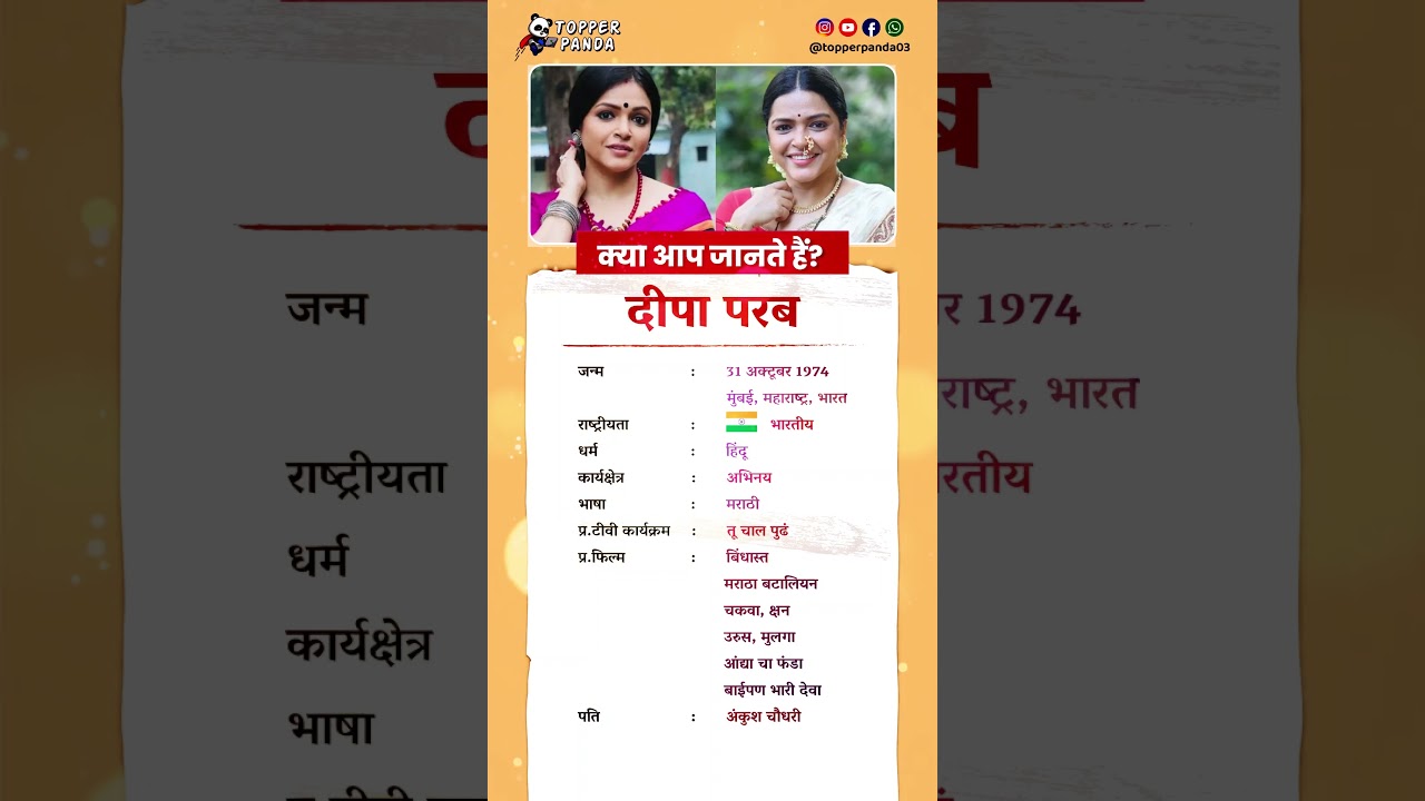 दीपा परब बायोग्राफी / Deepa Parab biography in Hindi #biography #viral #shorts #deepa #deepaparab