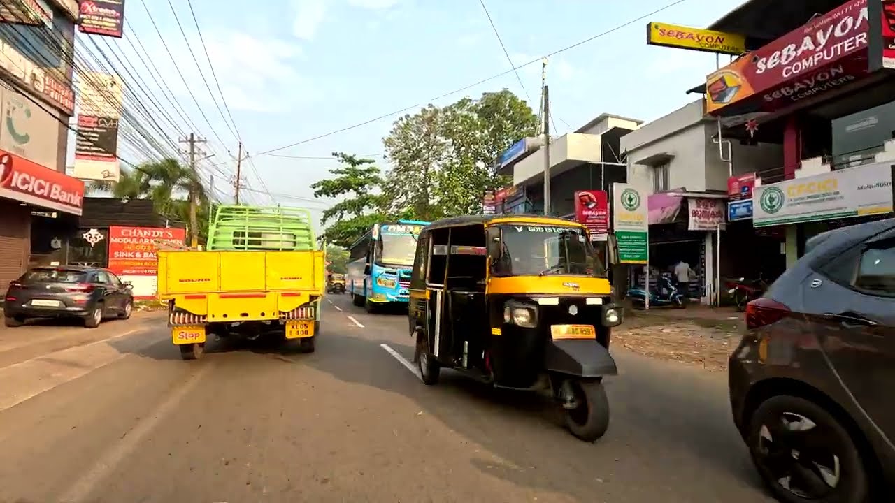 Kottayam - Ettumanoor Road 🔥 SH 1 (State Highway 1) 🔥 MC Road 🔥 Kerala 🔥 60 FPS