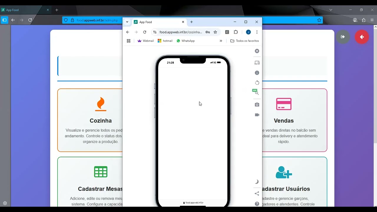 App Food -  Apresentação do Sistema