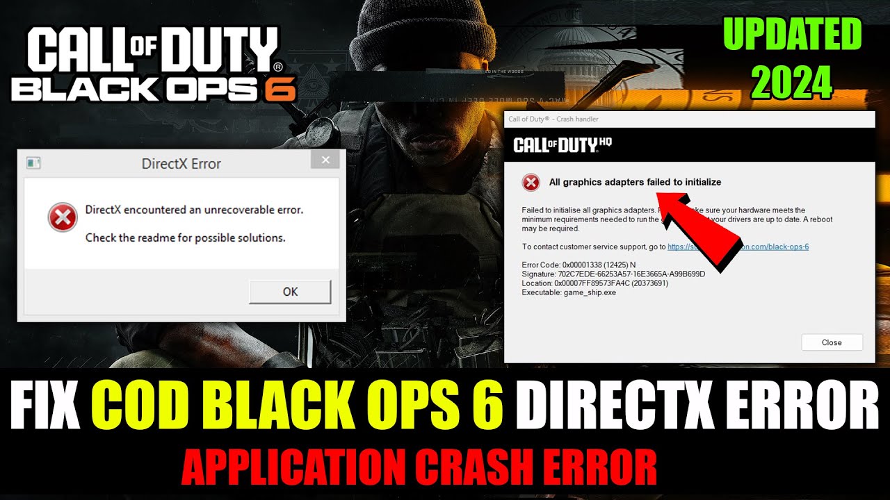 How To Fix COD Black Ops 6 Crashing & Not Launching - DirectX Error & Game_steam_ship.exe Error