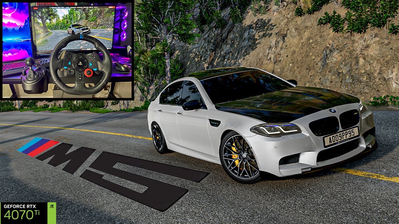 BeamNG Drive: Ultra-Realistic BMW M5 F10 Mod Gameplay + LogitechG29 Steering Wheel | 4K Max Settings