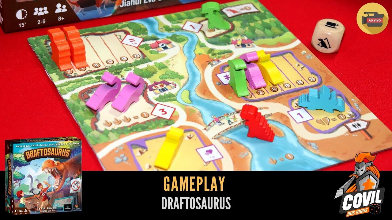 Covil dos Jogos - Gameplay Draftosaurus (Ao Vivo)