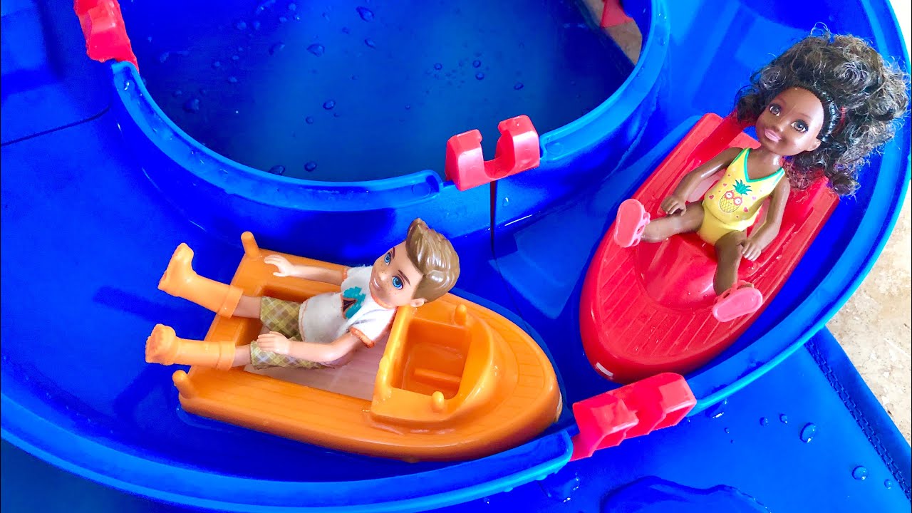 Dolls WATERSLIDE Boat Ride Amusement Park AQUAPLAY Mountain Lakes Toy