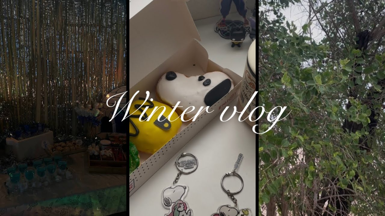 Winter vlog | دونات سنوبي🐶❄️ , أيام ممطرة☔️ ، دراسه عن بعد وأكثر ……