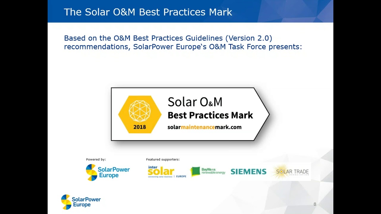 SolarPower Webinar: Solar O&M Best Practices Mark