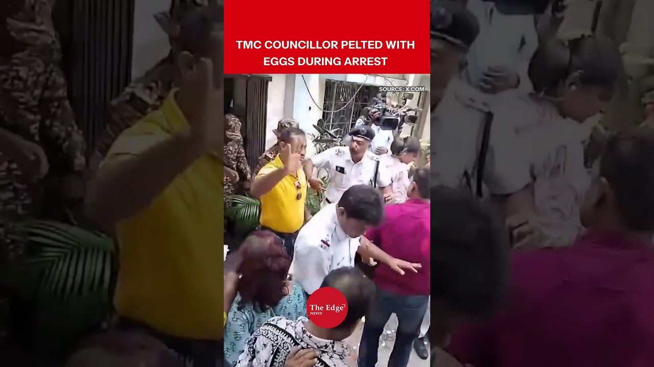 TMC Councillor Pelted With Eggs During Arrest: Chaos in Kolkata Over Extortion Case