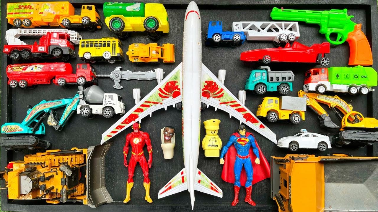 Menemukan Mainan❗️❗️Mobil Balap, Truk Molen, Bus Tayo, Pesawat, Excavator, Bulldozers.
