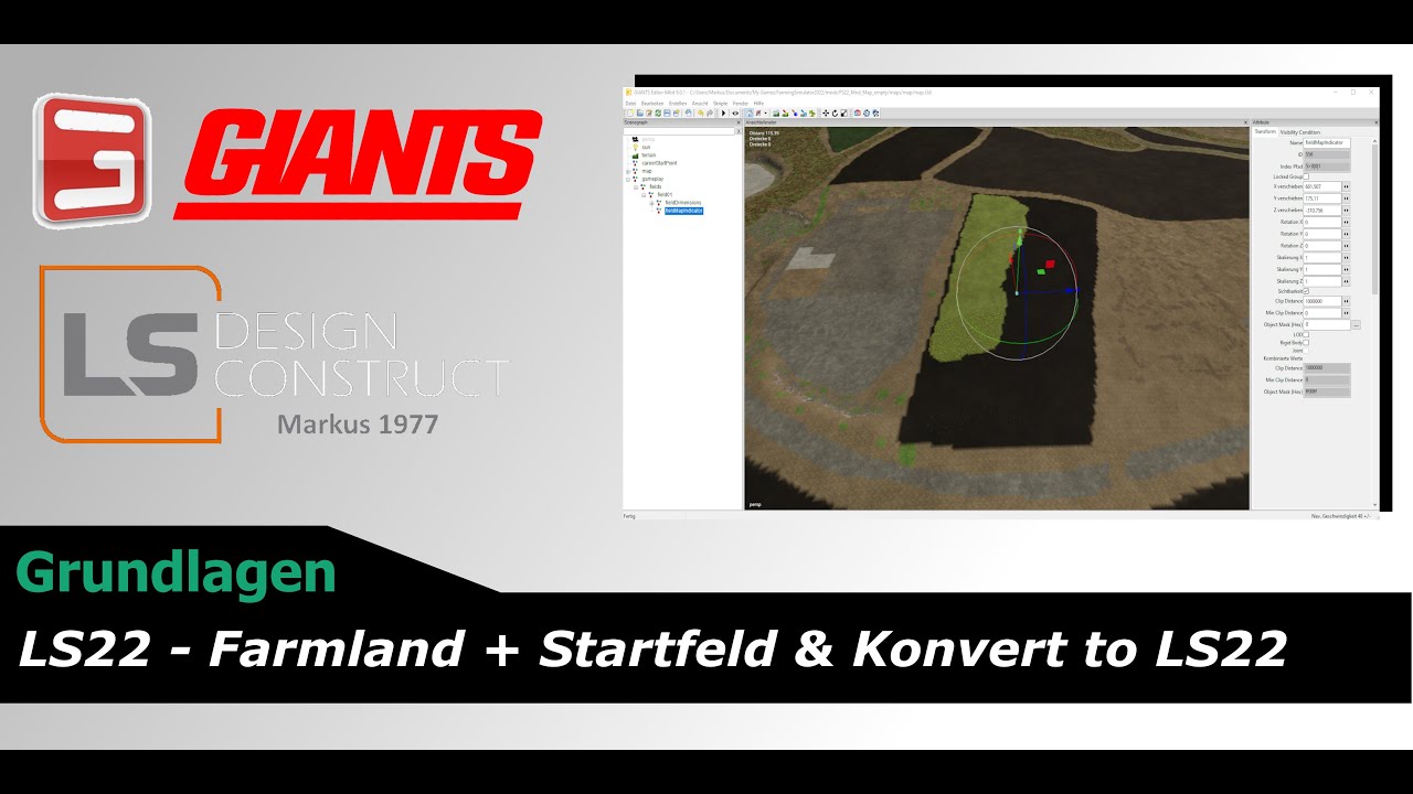 LS22 - Farmland, Startfeld und Konvert to LS22