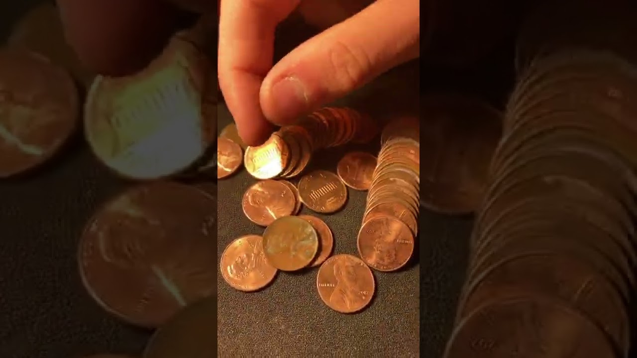 Coin roll hunting. massive coin dump found old weat Pennies and some foreign coins!!!!!