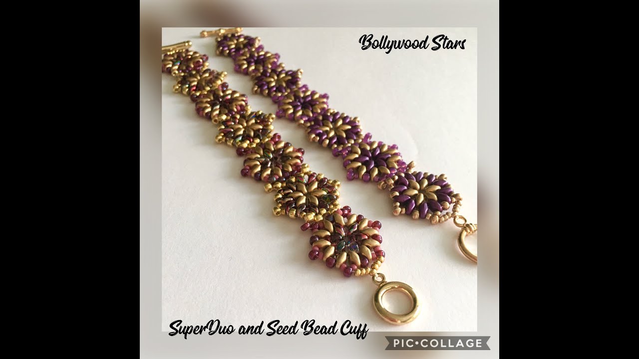 SuperDuo and Seed Bead Cuff Bracelet - Bollywood Stars