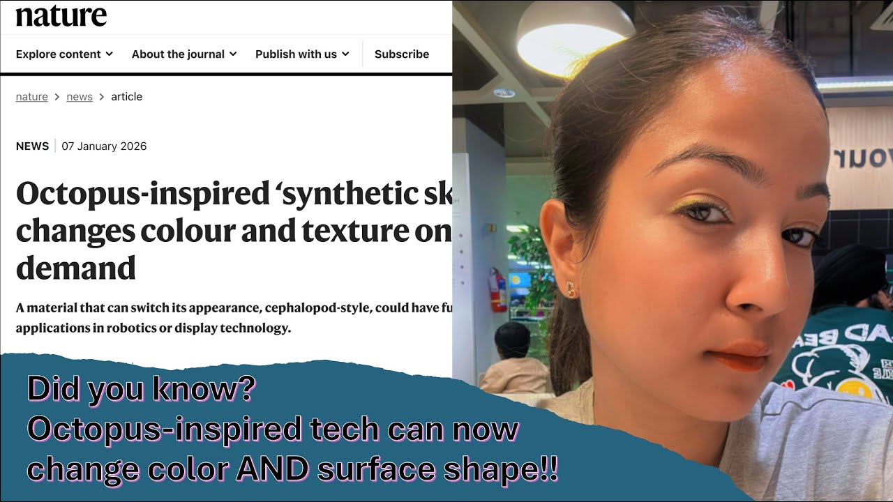 Did you know? Octopus-inspired tech can now change colour & surface shape 🤯 | Nature publication
