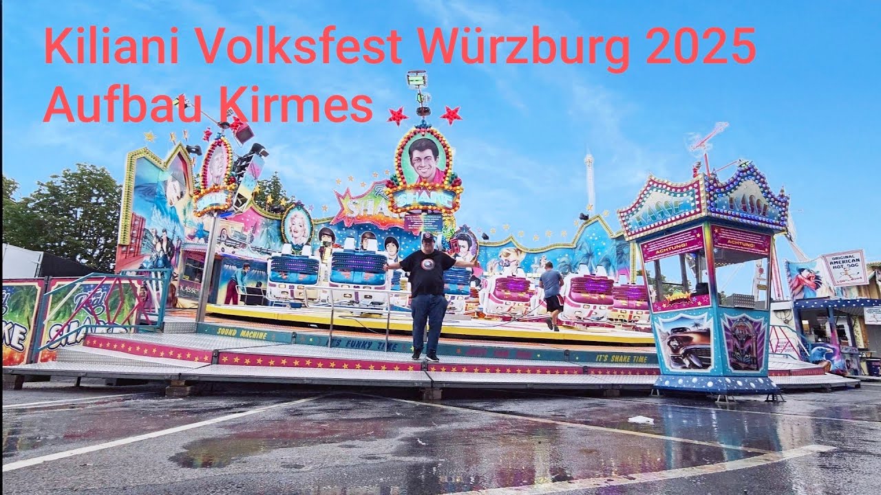Kiliani Volksfest Würzburg 2025 Aufbau Kirmes Unterwegs mit Justus König 👑 J.K