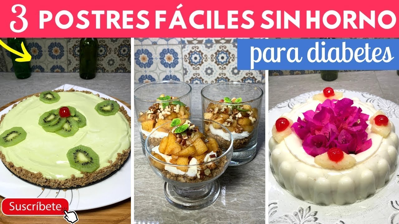 3  Postres Fáciles y sin Horno (aptos para Diabetes)| cocina de Addy