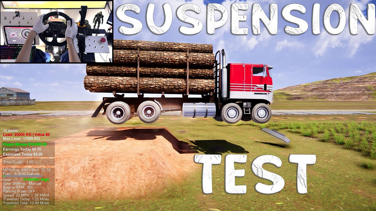 My Truck Game | Kenworth K100 Suspension Test with 20 Tons | Logitech g920 relaxing drive
