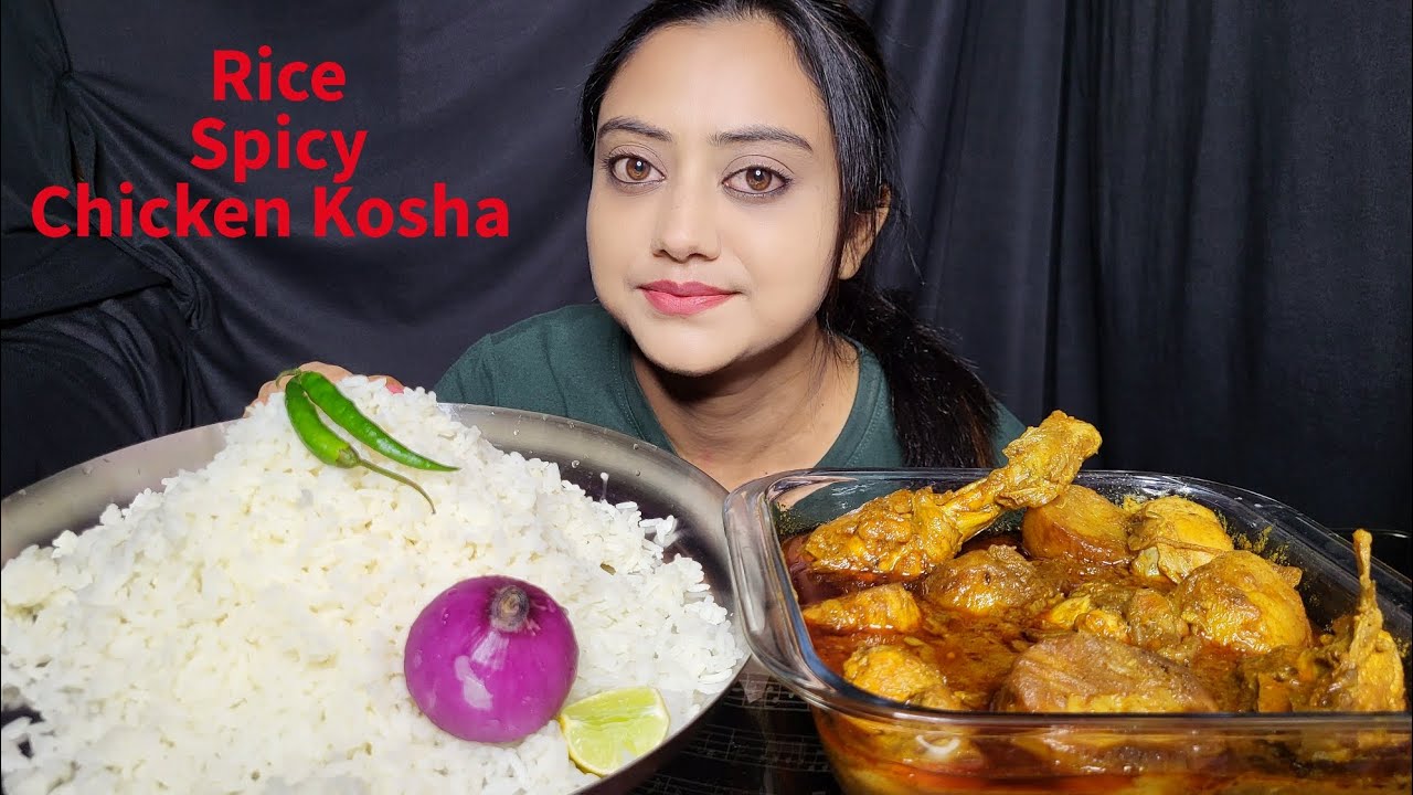 ASMR EATING Rice, Spicy Chicken Curry || Mukbang || Big Bites || EATING SHOW ||