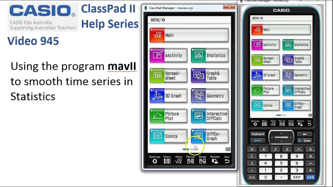 ClassPad Help 945 - Smoothing Time Series Using mavII