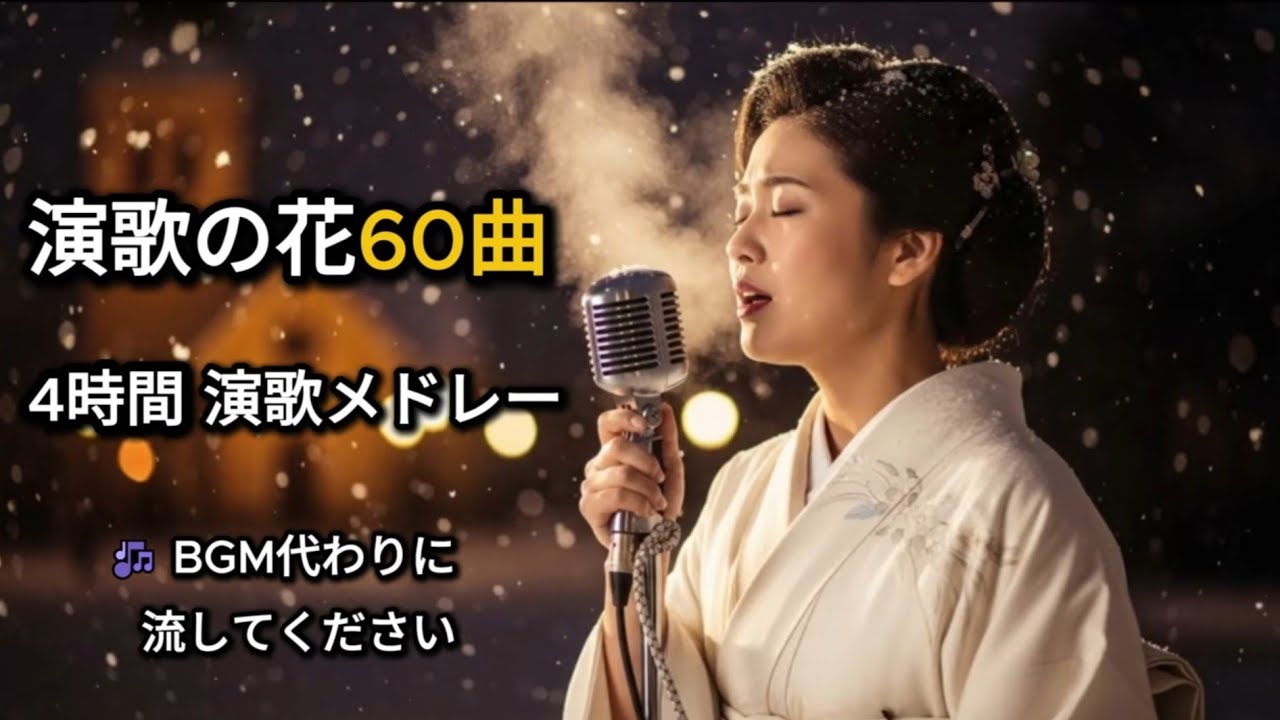 演歌の花 60曲｜4時間 演歌メドレー｜BGM代わりに流してください｜女性演歌