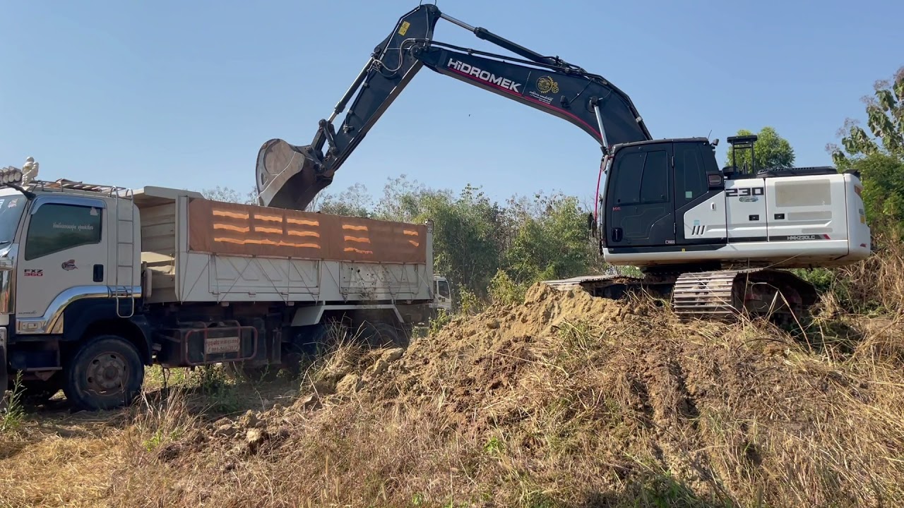 HIDROMEK HMK230LC ปรับพื้นที่และขยายสระน้ำ บ้านจำป่าหวาย จังหวัดพะเยา EP.1