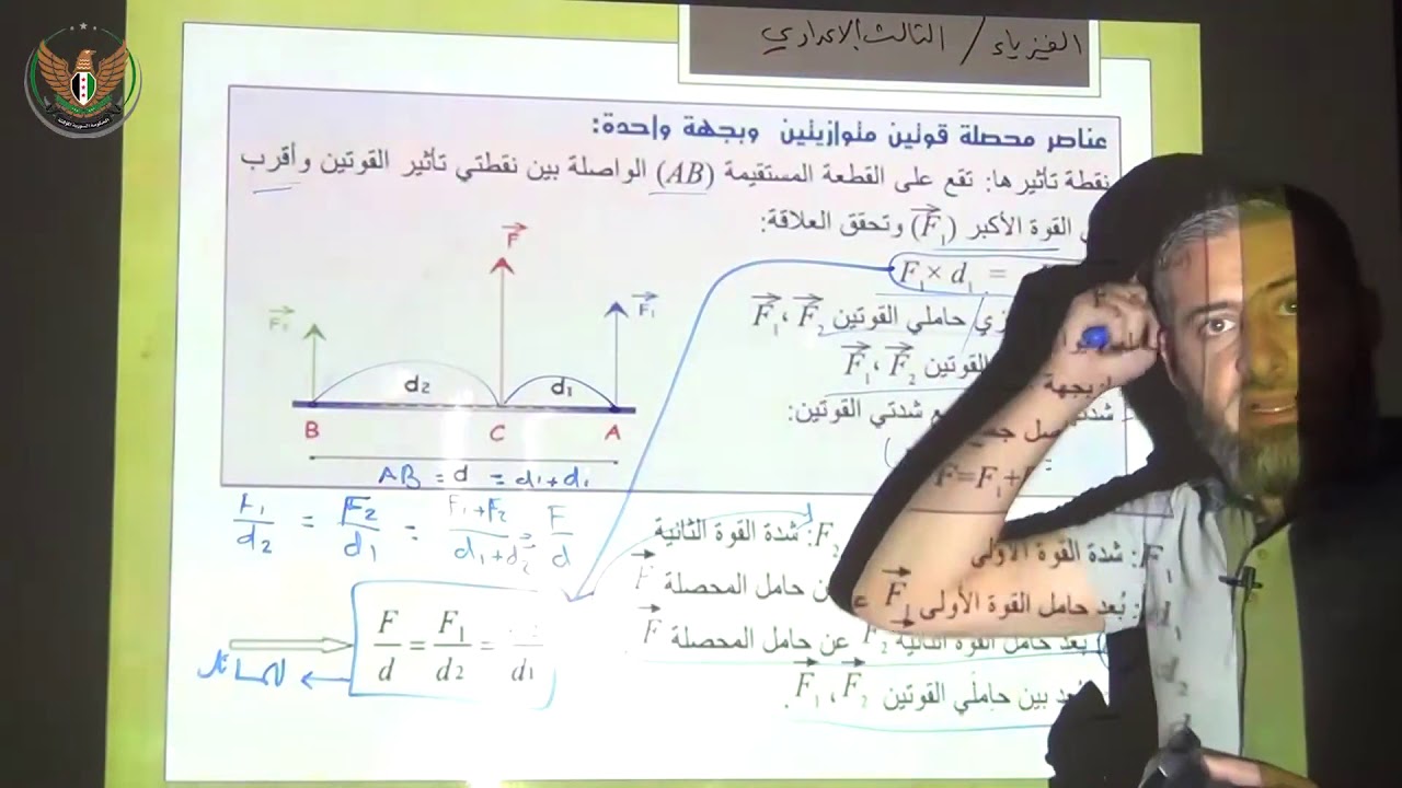 الثالث الإعدادي  الفيزياء  القوى المتوازية 1